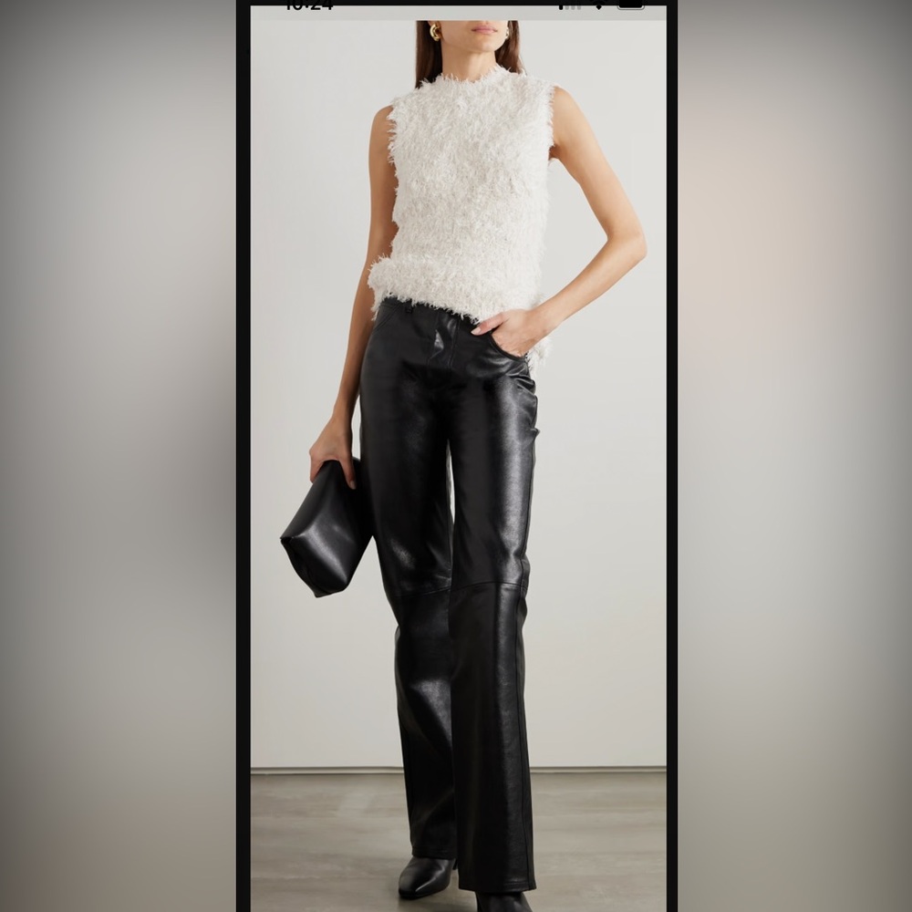 AGOLDE! Black Pinch Waist leather-blend straight-leg pants. BRAND NEW!! Size 30
